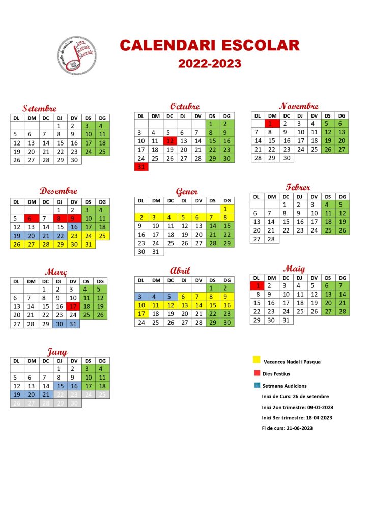Calendari escolar 22-23